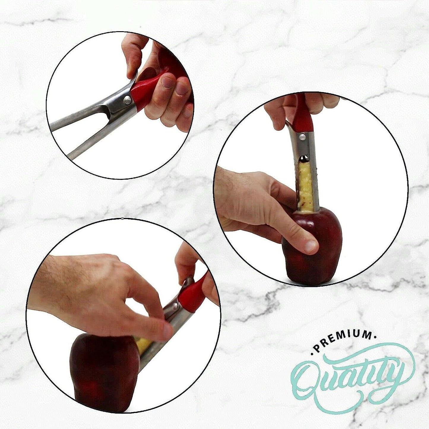 Premium Stainless Steel Durable Apple Corer - Easy to Use Kitchen Gadget