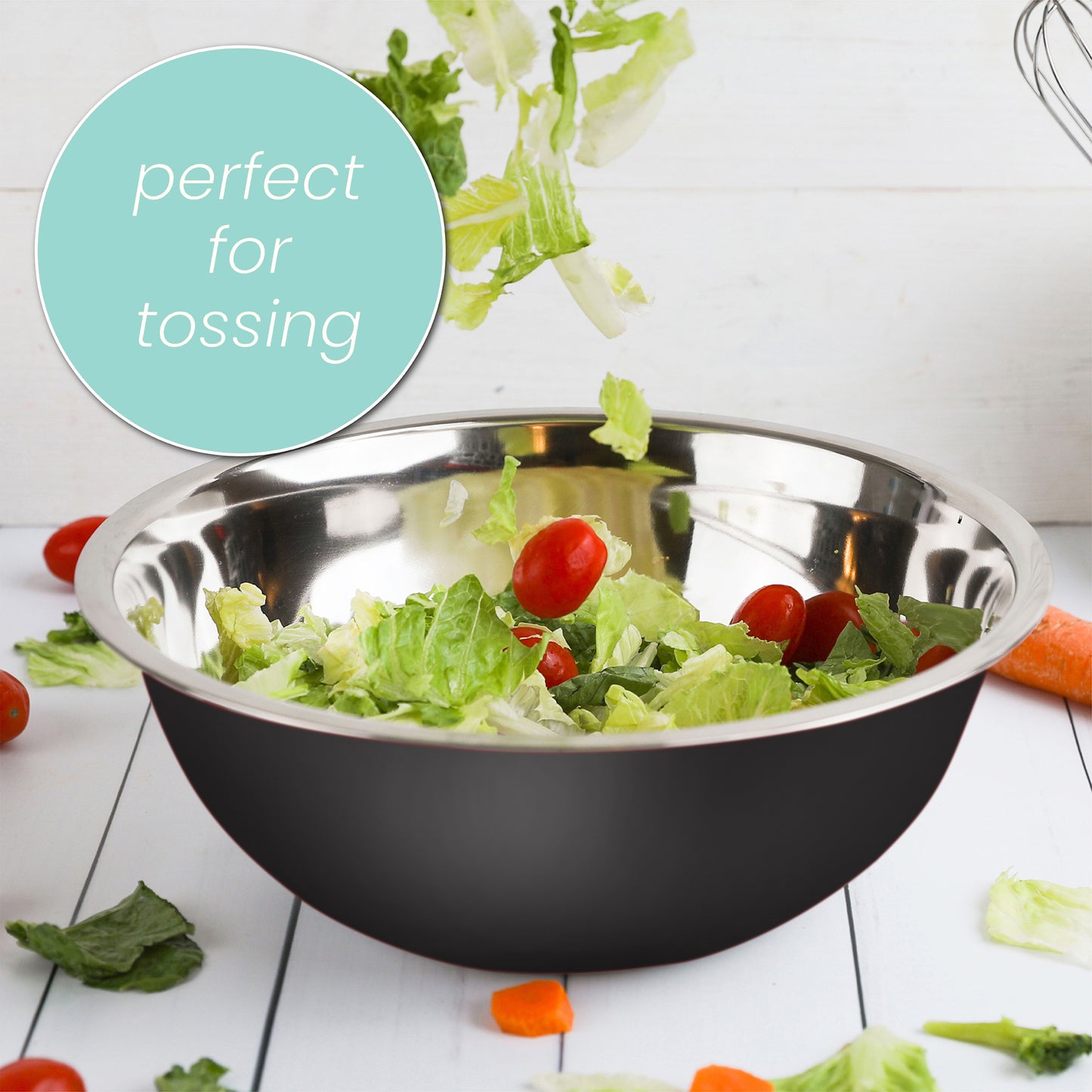 Stainless Steel Mixing Bowls Set - Black