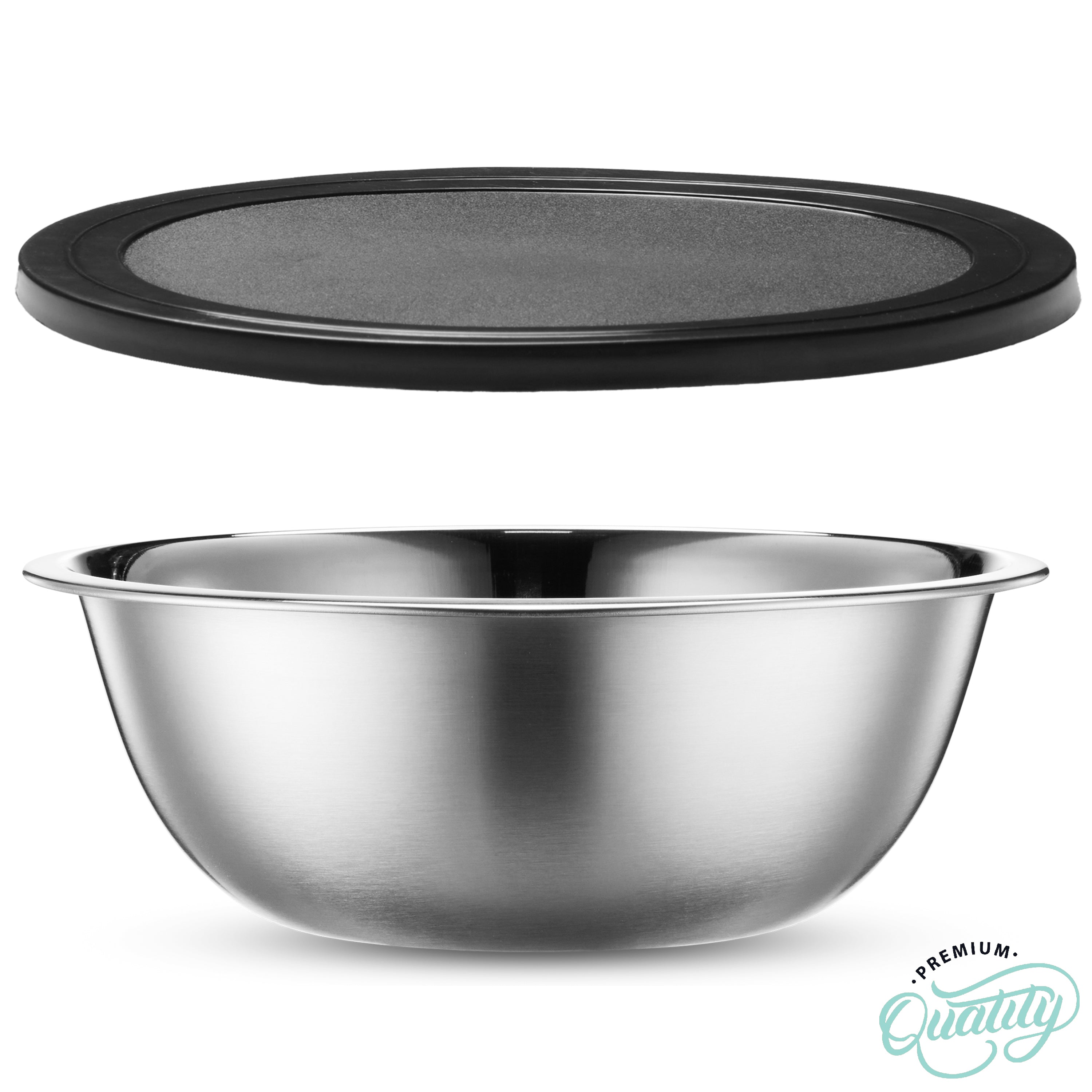 Heavy Duty Meal Prep Stainless Steel Mixing Bowls Set with Black