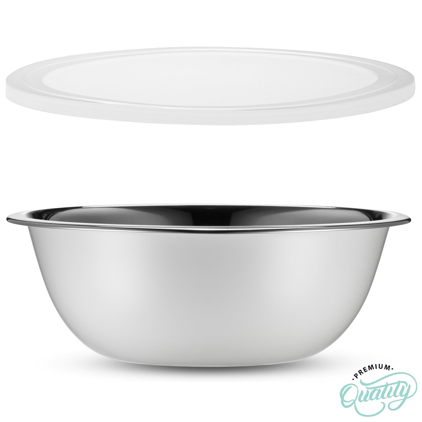 Stainless Steel Mixing Bowls With Lids Set, White