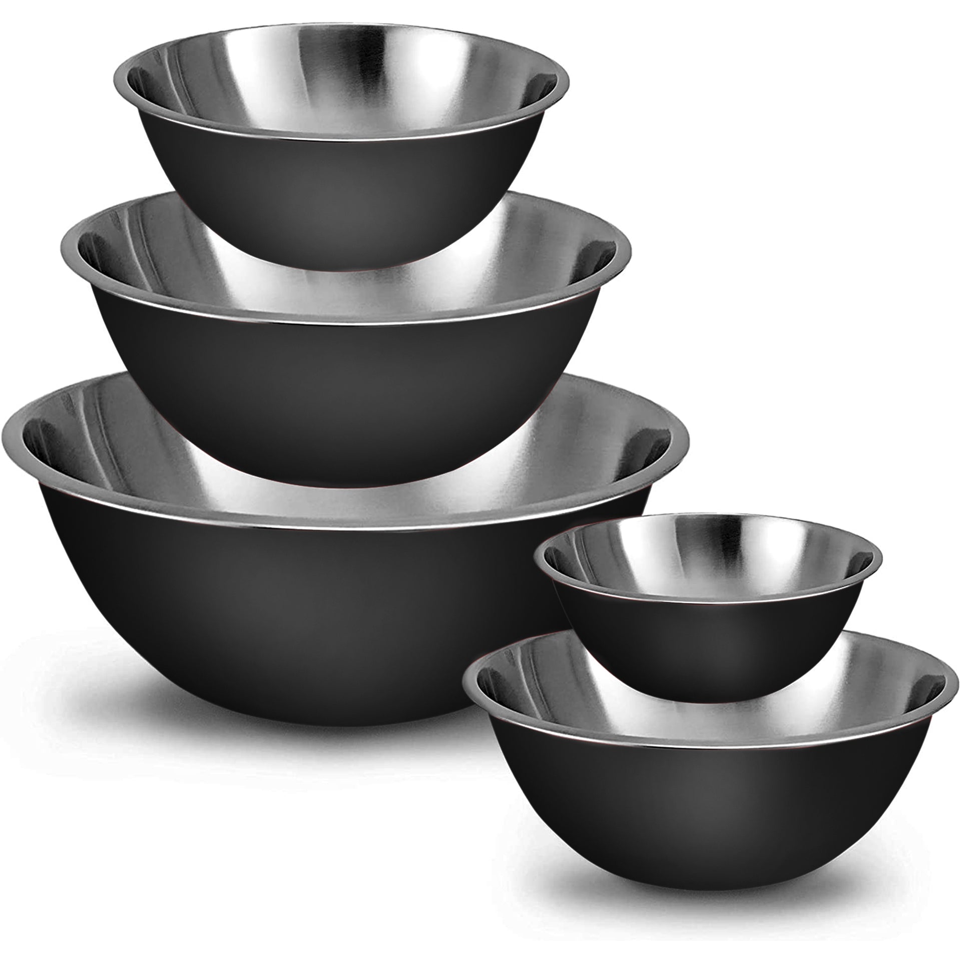 WHYSKO Stainless Steel Mixing Bowls With Lids Set, 5 Sizes Nesting